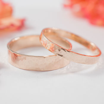 Wedding Rings In 18ct Rose Eco Gold, 5 of 6