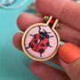 Mini Ladybird Charm Embroidery Kit, thumbnail 1 of 5