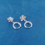 Hanging Butterfly Hoop Earrings Silver, thumbnail 6 of 7