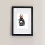 Customised Drawing Of You In A Bespoke Leather Coat, thumbnail 1 of 4