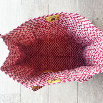 Beach Tote Bag Quilted Cotton Yellow, 2 of 5
