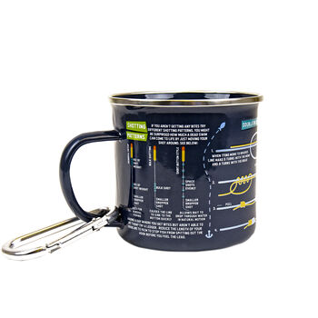 Fishing Guide 500ml Enamel Mug With Carabiner Hook, 3 of 3