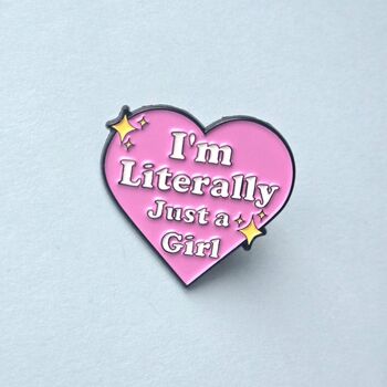 Just A Girl Heart Enamel Pin Badge, 2 of 4