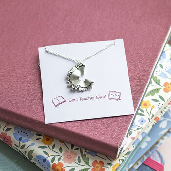 Silver Plated Pencil Shaving Necklace Teacher Gift, 2 of 5