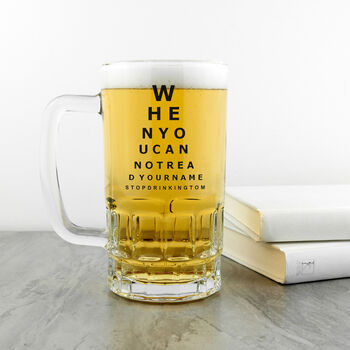 Personalised Opticians Chart Beer Glass Tankard, 3 of 6