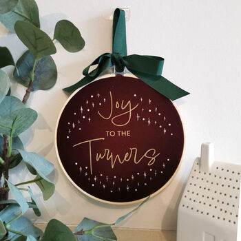 Christmas Joy Personalised Embroidered Hoop, 7 of 8