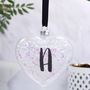 Personalised Initial Iridescent Heart Bauble, thumbnail 4 of 5