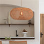 Large Hand Woven Oval Bamboo Pendant Light Shade, thumbnail 2 of 8