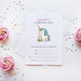 10 Sprinkle Unicorn Party Invitations, thumbnail 1 of 2