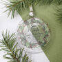 First Married Christmas Wreath Flat Glass Bauble, thumbnail 6 of 8