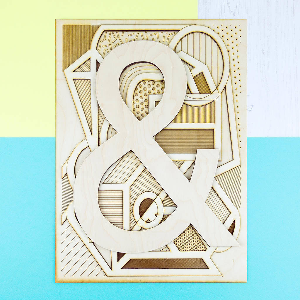 Ampersand Laser Cut Wooden Wall Art By Hashtag House