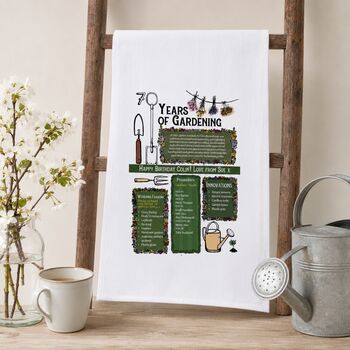 Personalised 70th Birthday Gift Garden Towel, 3 of 6