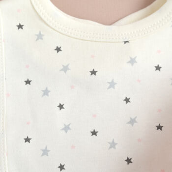 Personalised Set Of Three Star And Moon Baby Girl Bibs, 4 of 4