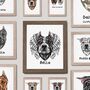 Personalised Memorial Pitbull Portrait Print With Wings, thumbnail 1 of 8