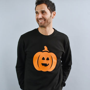 Pumpkin Unisex Halloween Sweatshirt Jumper, 2 of 7