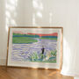 Fishing Art Print River Fisherman Scene Poster, thumbnail 9 of 9