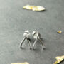 Sterling Silver Wishbone Stud Earrings, thumbnail 3 of 9