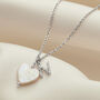 Freshwater Pearl Heart And Diamond Initial Pendant, thumbnail 1 of 9