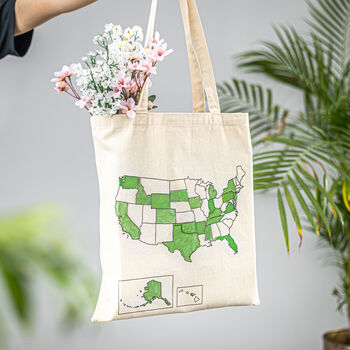 USA Map Colour In Tote Bag With Textile Pen, 4 of 5