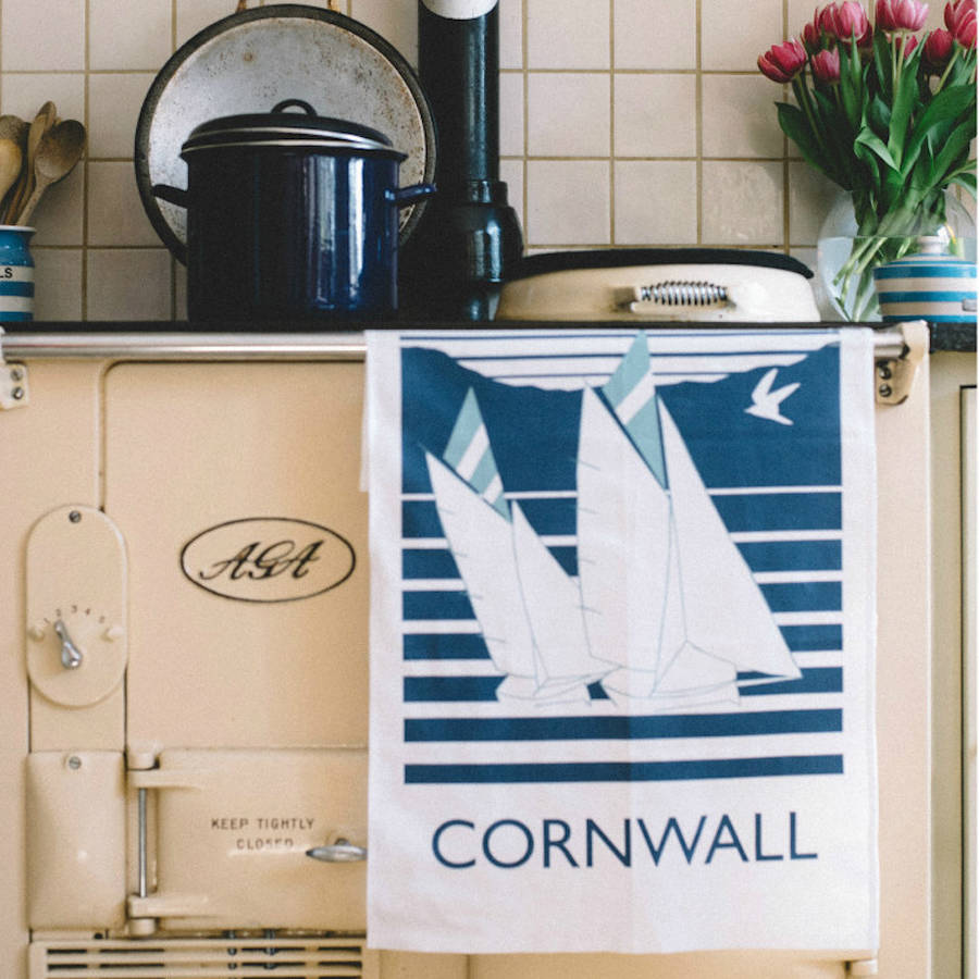 cornwall nautical tea towel by liga