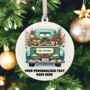 Personalised Christmas Vintage Truck Hanging Bauble Decoration, thumbnail 9 of 10