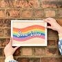 'Good Vibes' Rainbow Typography Print, thumbnail 2 of 6