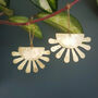 'Tempest Calendula' Ethical Hand Beaten Brass Earrings, thumbnail 3 of 4