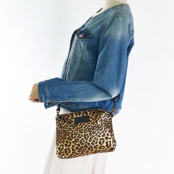 Gold Metallic Leopard Print Tote And Crossbody, 2 of 7