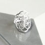 Sterling Silver Geometric Flower Ring, thumbnail 3 of 5