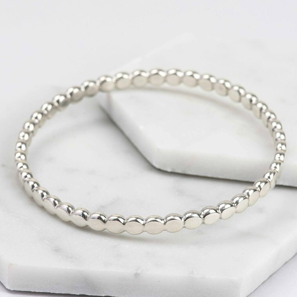 Pebble Sterling Silver Bangle By Alison Moore Designs