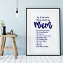 Top 10 Favourite Things About My Mum Custom Print, thumbnail 5 of 8
