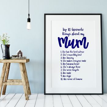 Top 10 Favourite Things About My Mum Custom Print, 5 of 8
