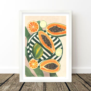 Papaya And Limes Still Life Print, 6 of 8