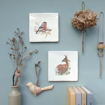 Bullfinch And Blossom Ceramic Tile Wall Art, 5 of 11