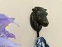 Black Distressed Cow Coat Hook Bathroom Kitchen Décor, thumbnail 2 of 6