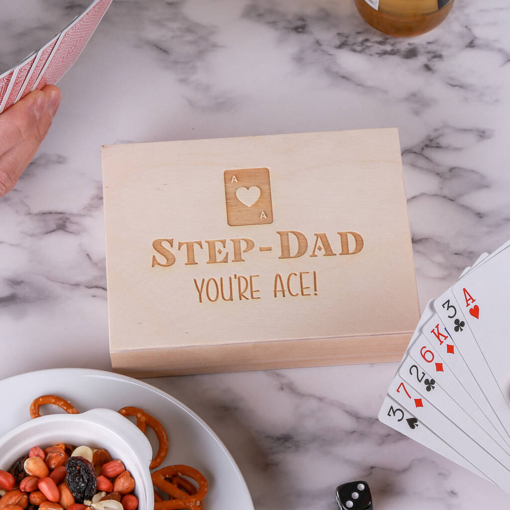 Personalised Deck Of Playing Cards In A Wooden Box