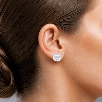 Silver Rose Studs, 2 of 4