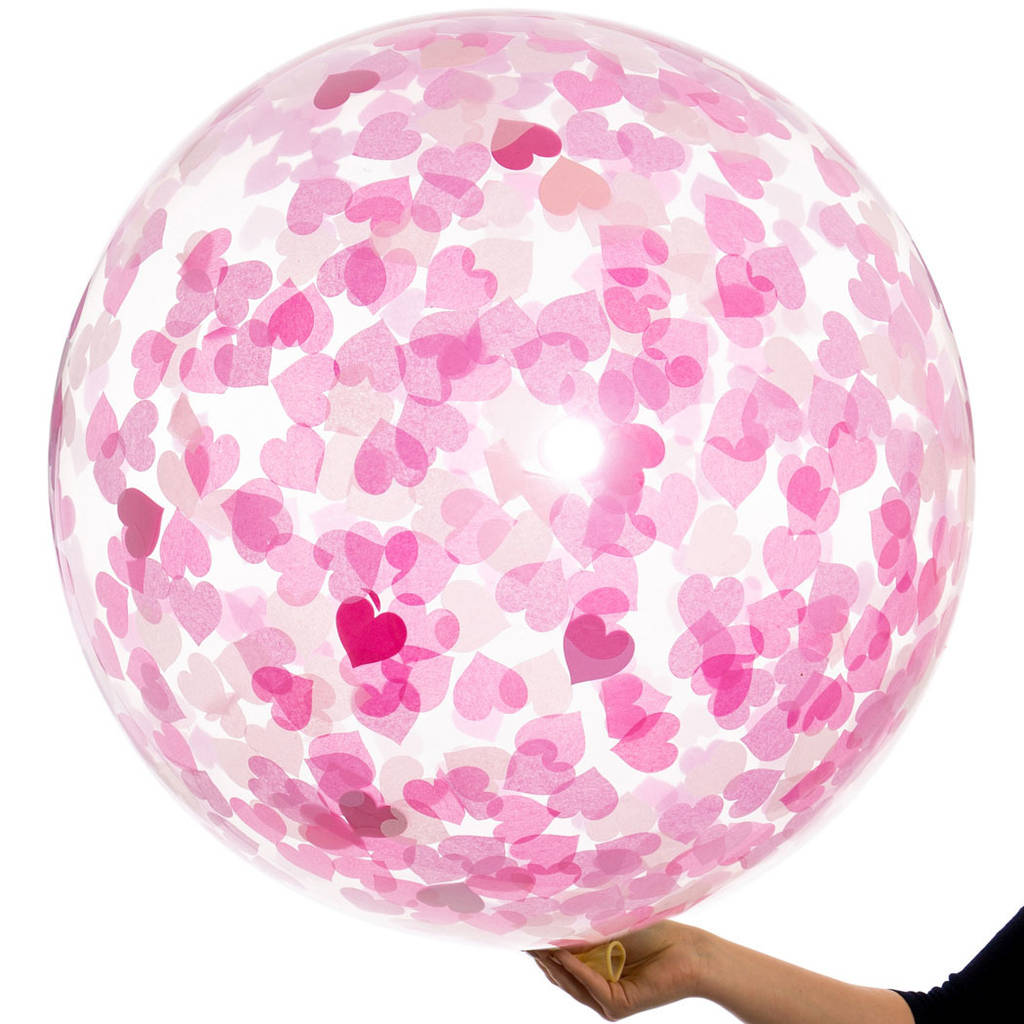 Giant Princess Heart Confetti Filled Balloon By Bubblegum Balloons