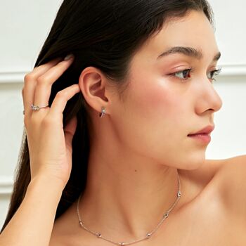 Rainbow Gemstone Huggie Hoop Earrings In Sterling Silver And Gold, 6 of 11