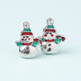 Happy Snowman Silver Plated Christmas Earring Set, thumbnail 3 of 6