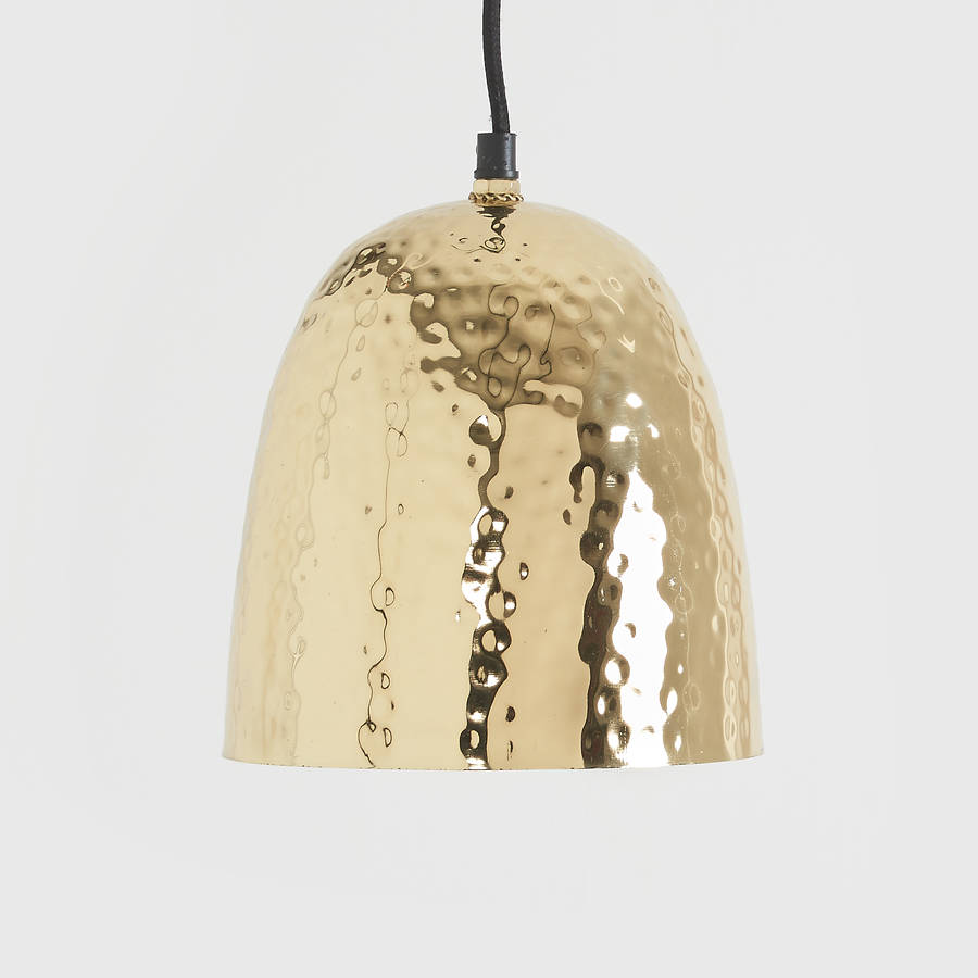 Hammered Brass Pendant Light By horsfall & wright