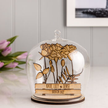 Birth Flower Glass Dome Decoration For Her, 8 of 9