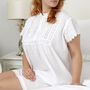 White Cotton Victorian Styled Pyjama Set, thumbnail 5 of 6