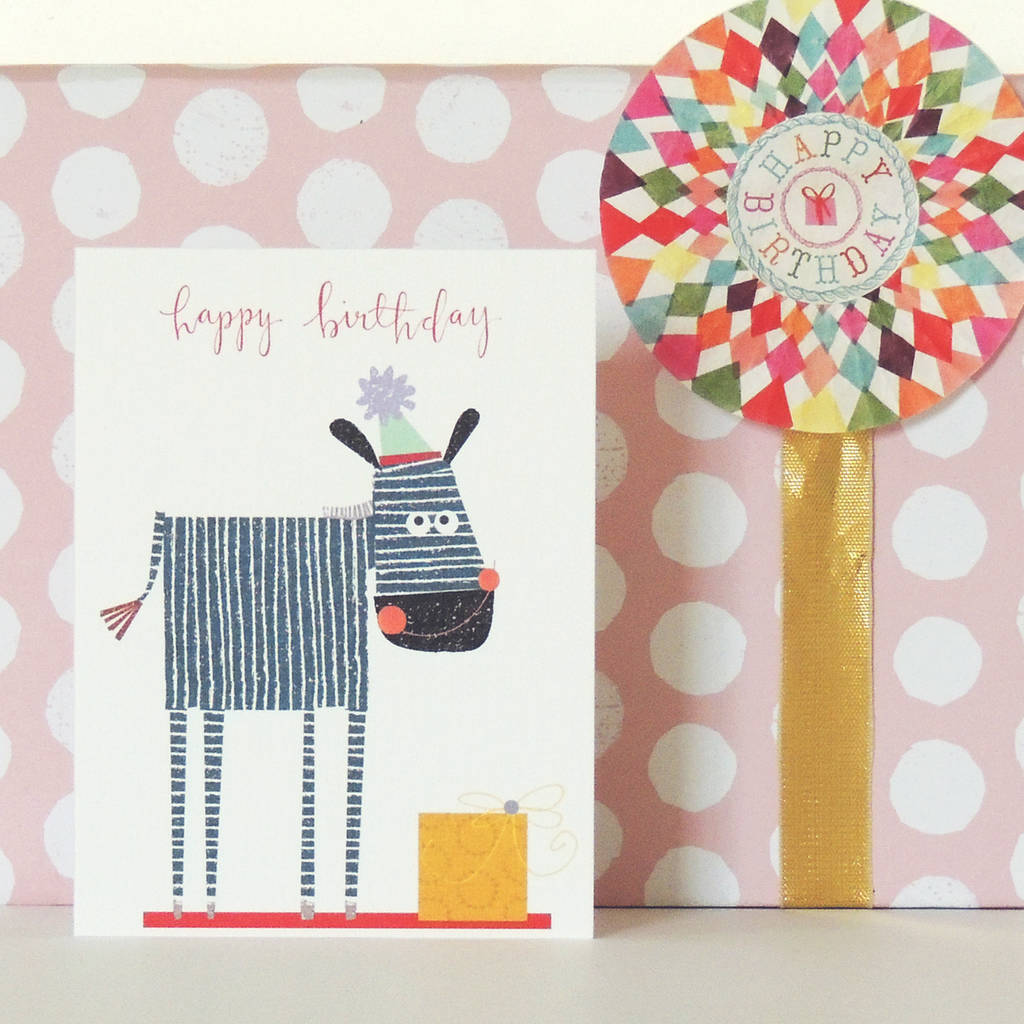 happy birthday zebra mini cardkali stileman publishing