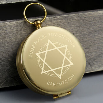 Personalised Bar And Bat Mitzvah Keepsake Compass, 4 of 7