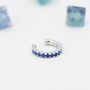 Sterling Silver Minimalist Sapphire Blue Cz Ear Cuff, thumbnail 5 of 9
