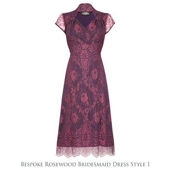 Bespoke Bridesmaid Dresses In Rosewood Lace, 4 of 7