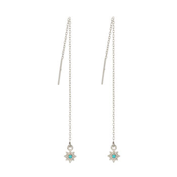 Guiding North Star Turquoise Threader Earrings Gold, 2 of 8