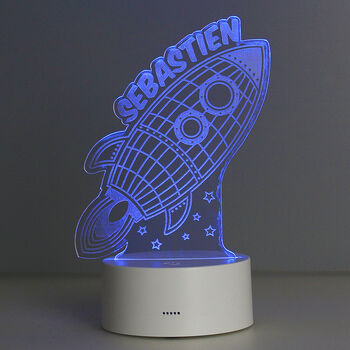 Personalised Space Rocket LED Colour Changing, 3 of 5