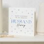 Personalised Husband Birthday Card With Blue Hearts, thumbnail 1 of 7